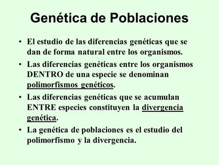Genética de Poblaciones