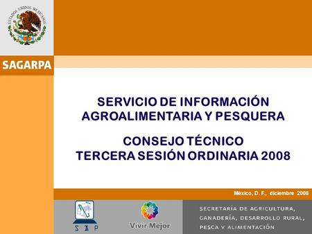 México, D. F., diciembre 2008 SERVICIO DE INFORMACIÓN AGROALIMENTARIA Y PESQUERA CONSEJO TÉCNICO TERCERA SESIÓN ORDINARIA 2008 S IA P.