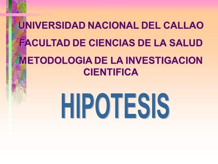 HIPOTESIS UNIVERSIDAD NACIONAL DEL CALLAO