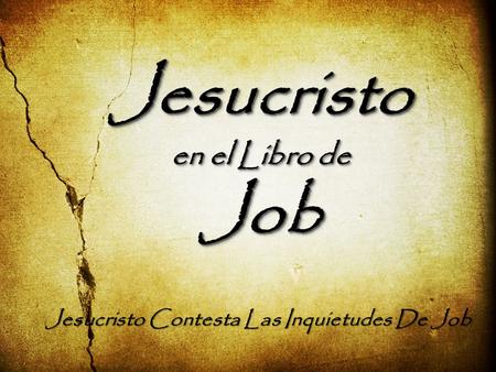 Jesucristo en el Libro de Job