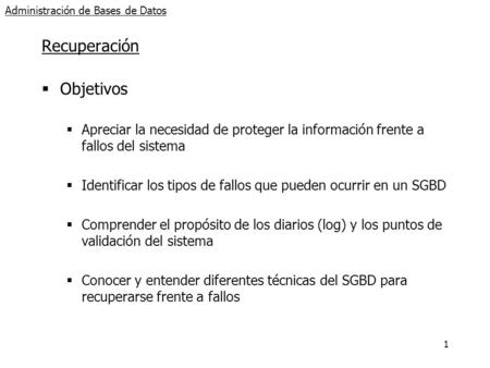 Administración de Bases de Datos