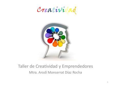 Taller de Creatividad y Emprendedores Mtra. Arodí Monserrat Díaz Rocha