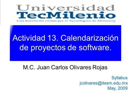 Actividad 13. Calendarización de proyectos de software.
