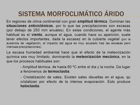 SISTEMA MORFOCLIMÁTICO ÁRIDO