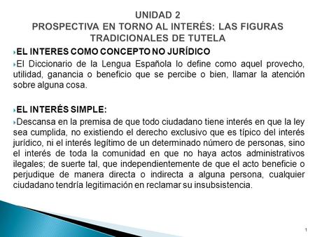 EL INTERES COMO CONCEPTO NO JURÍDICO