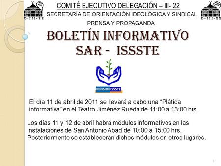 BOLETÍN INFORMaTIVO SAR - ISSSTE