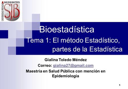 Tema 1: El método Estadístico, partes de la Estadística