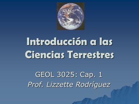 Introducción a las Ciencias Terrestres
