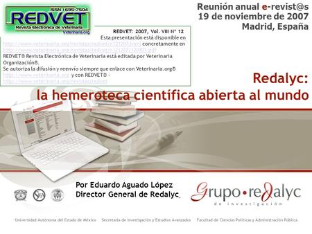 Redalyc: la hemeroteca científica abierta al mundo Universidad Autónoma del Estado de México Secretaria de Investigación y Estudios Avanzados Facultad.