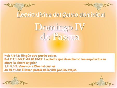 Lectio divina del Salmo dominical
