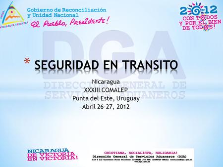 Nicaragua XXXIII COMALEP Punta del Este, Uruguay Abril 26-27, 2012.