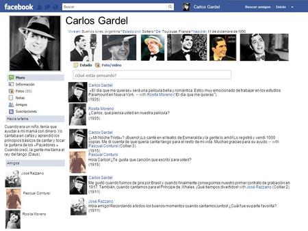 Carlos Gardel «El día que me quieras» será una película bella y romántica. Estoy muy emocionado de trabajar en los estudios Paramount en Nueva York. –
