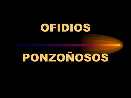 OFIDIOS PONZOÑOSOS.