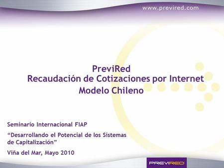PreviRed Recaudación de Cotizaciones por Internet