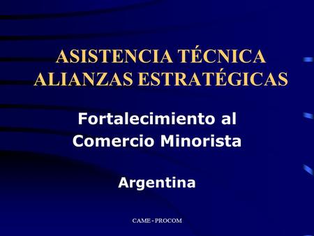 ASISTENCIA TÉCNICA ALIANZAS ESTRATÉGICAS