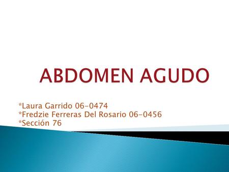ABDOMEN AGUDO *Laura Garrido