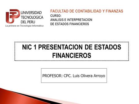 NIC 1 PRESENTACION DE ESTADOS FINANCIEROS