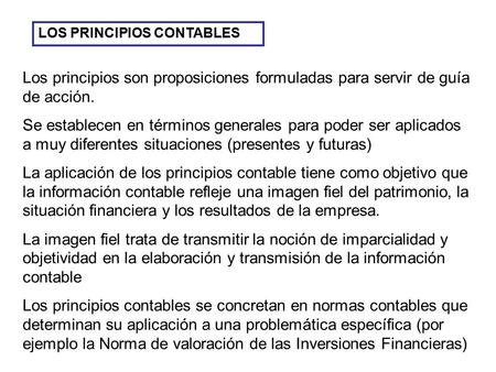 LOS PRINCIPIOS CONTABLES