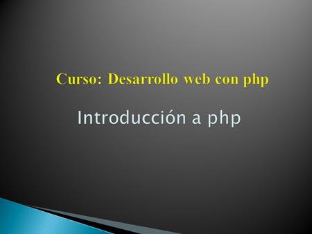 Curso: Desarrollo web con php