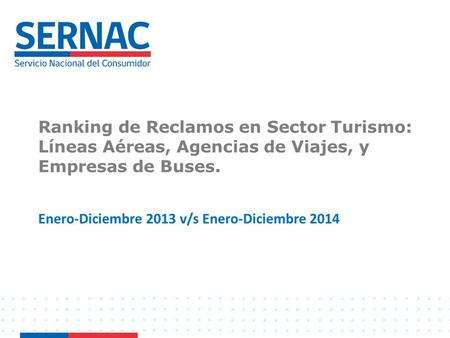 Ranking de Reclamos en Sector Turismo: