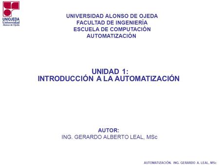 UNIDAD 1: INTRODUCCIÓN A LA AUTOMATIZACIÓN