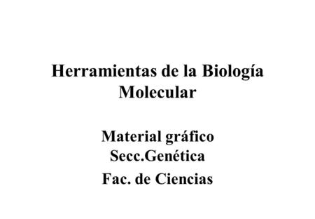 Herramientas de la Biología Molecular