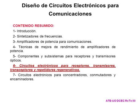 Diseño de Circuitos Electrónicos para Comunicaciones