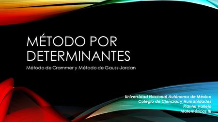 Método por determinantes