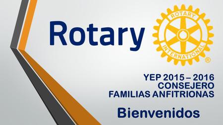 YEP 2015 – 2016 CONSEJERO FAMILIAS ANFITRIONAS Bienvenidos.
