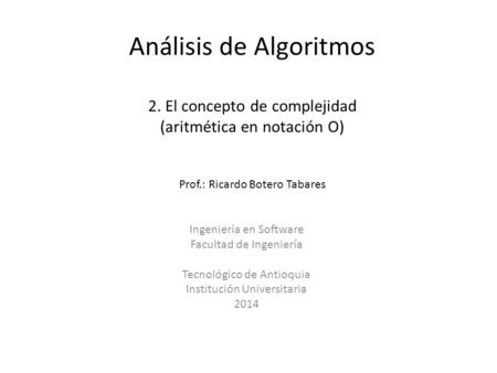 Análisis de Algoritmos 2