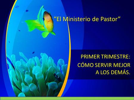“El Ministerio de Pastor” PRIMER TRIMESTRE: CÓMO SERVIR MEJOR A LOS DEMÁS.