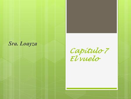 Sra. Loayza Capítulo 7 El vuelo.