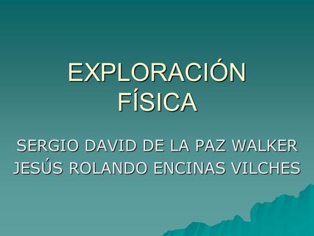 SERGIO DAVID DE LA PAZ WALKER JESÚS ROLANDO ENCINAS VILCHES