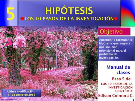 HIPÓTESIS LOS 10 PASOS DE LA INVESTIGACIÓN