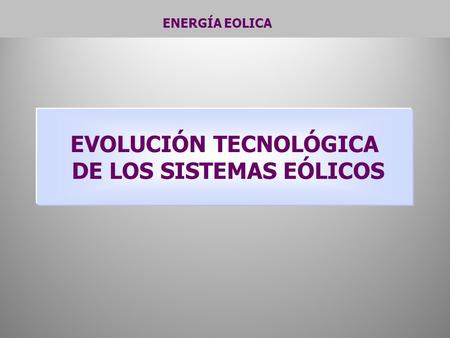 EVOLUCIÓN TECNOLÓGICA DE LOS SISTEMAS EÓLICOS