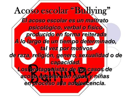 Acoso escolar “Bullying”