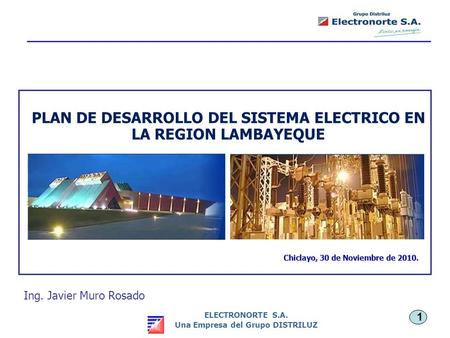 PLAN DE DESARROLLO DEL SISTEMA ELECTRICO EN LA REGION LAMBAYEQUE