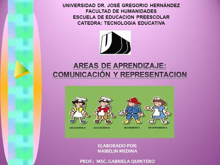 AREAS DE APRENDIZAJE: COMUNICACIÓN Y REPRESENTACION