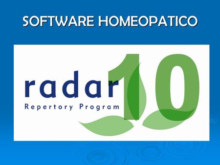 SOFTWARE HOMEOPATICO.