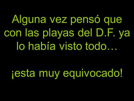 Alguna vez pensó que con las playas del D.F. ya lo había visto todo… ¡esta muy equivocado!