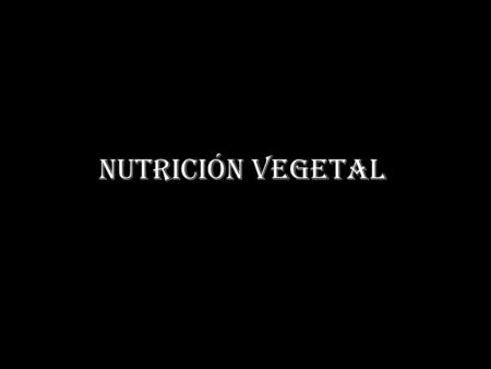 Nutrición VEGETal.
