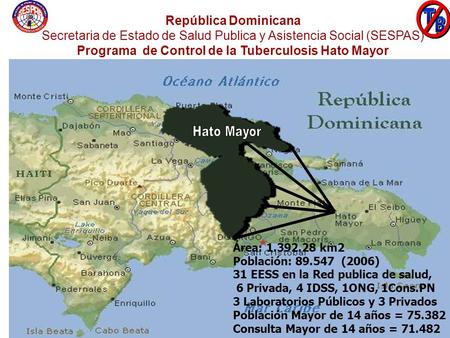 República Dominicana Secretaria de Estado de Salud Publica y Asistencia Social (SESPAS) Programa de Control de la Tuberculosis Hato Mayor Área: 1.392.28.