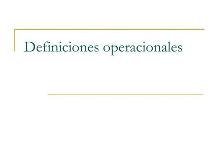 Definiciones operacionales