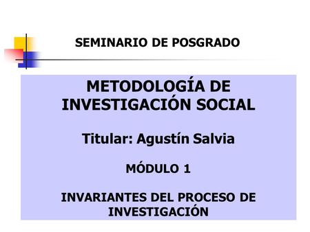 METODOLOGÍA DE INVESTIGACIÓN SOCIAL
