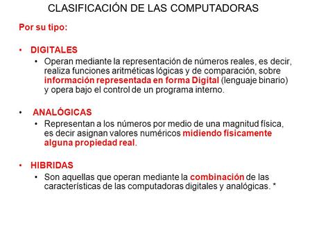 CLASIFICACIÓN DE LAS COMPUTADORAS
