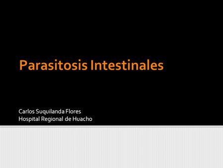Parasitosis Intestinales