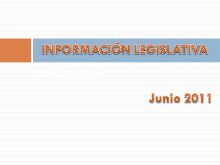 JUNIO 2011JJunio. Leyes publicadas a partir del año 2011 1) Ley Nº 20.494. Facilita la constitución y funcionamiento de nuevas empresas. 2) Ley Nº 20.499.