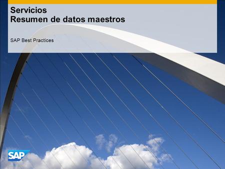 Servicios Resumen de datos maestros SAP Best Practices.