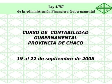 CURSO DE CONTABILIDAD GUBERNAMENTAL PROVINCIA DE CHACO