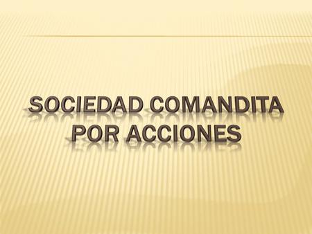 Sociedad comandita por acciones
